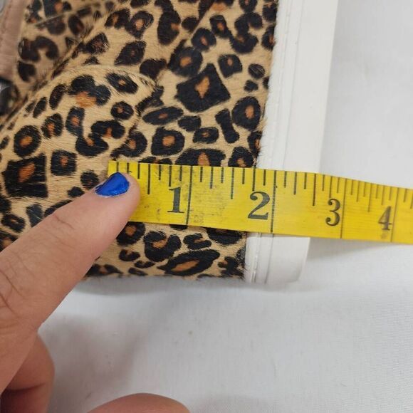 Linea Paolo Size 9 Felicia lll Leopard Zip-Up Leather Platform Bootie Sneakers C - Picture 11 of 13